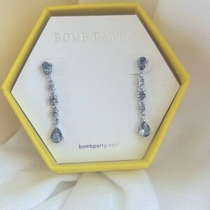 Smokey gray crystal earrings.